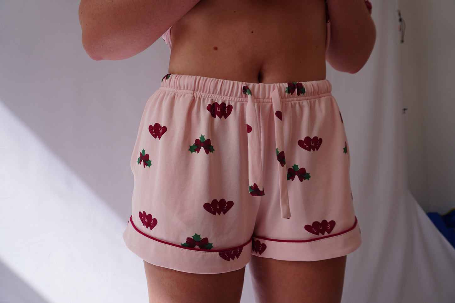 Christmas Ribbon Sleep Shorts