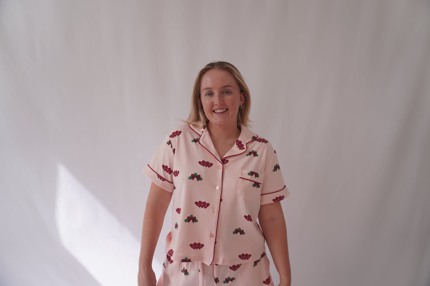 Christmas Ribbon Button Down Tee