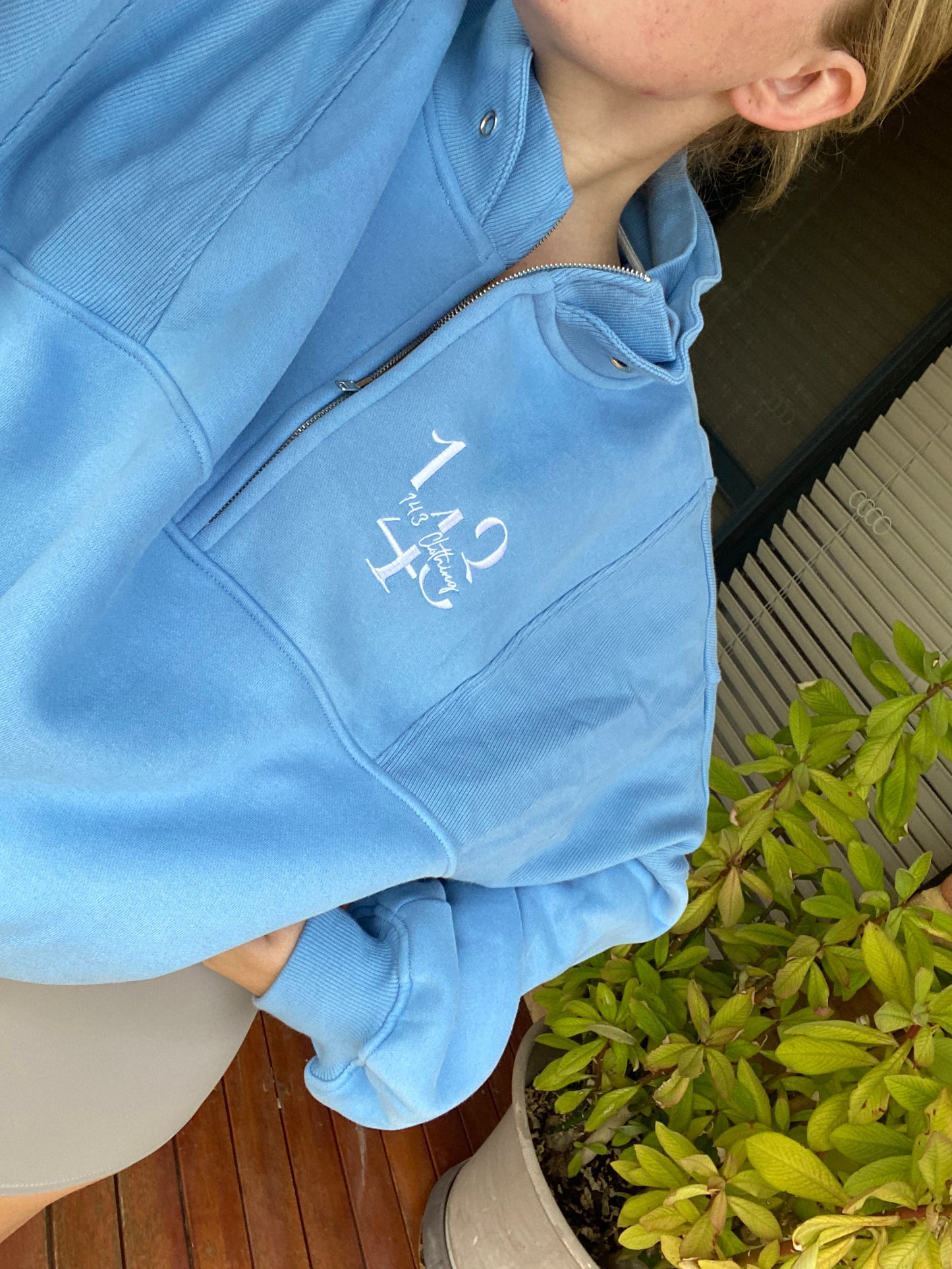 Blue Quarter Zip